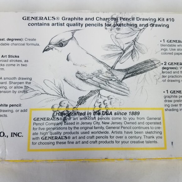 Vintage General's Drawing Pencil Kit #10 Includes 12/Pencils/Charcoals NEW - Picture 7 of 8